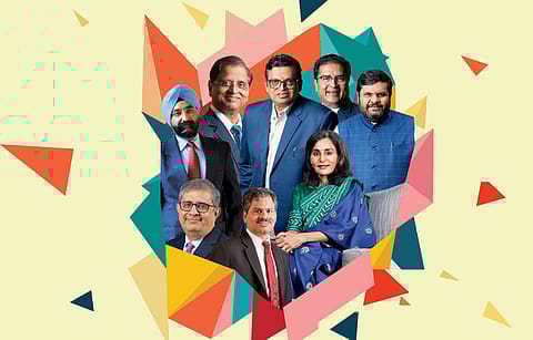 Photograph of Gopal Krishna Agarwal, Prof. Gourav Vallah, Subhash Chandra Garg by Sanjay Rawat; Suneeta Reddy by Fortune India; Raamdeo Agrawal by Fortune India