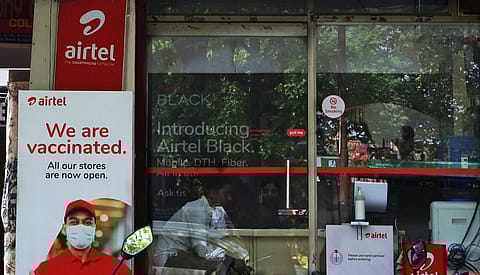 Airtel's consolidated net debt, excluding lease obligations, increased during the March quarter to ₹1.23 lakh crore from ₹1.1 lakh crore as of March 31, 2021.