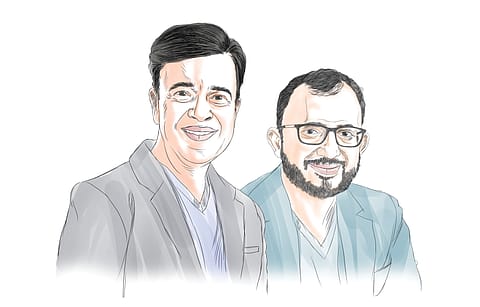 DailyHunt founder Virendra Gupta and co-founder Umang Bedi