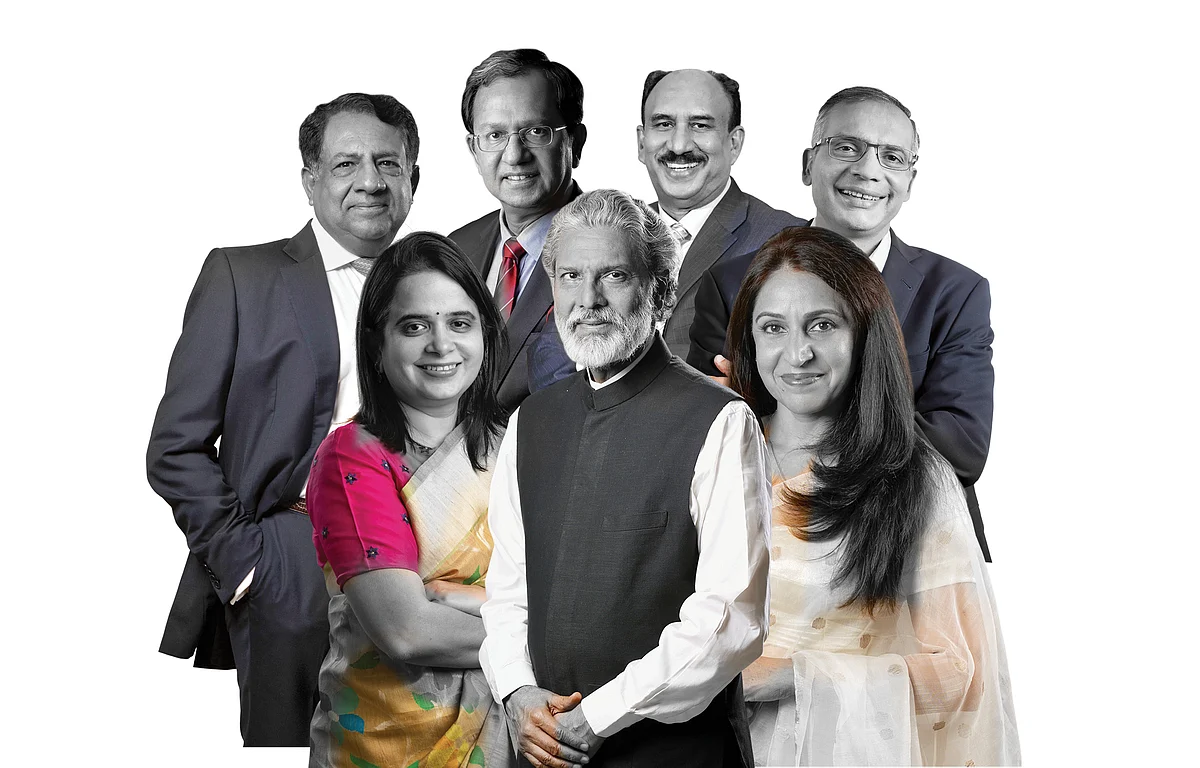 (Clockwise from top left): Anand Kripalu, MD & CEO,EPL; Suresh Narayanan, CMD, Nestle India; Santrupt Misra, director, group HR, Aditya Birla Group; Deep Kalra, founder and group executive chairman, MakeMyTrip; Radha Ahluwalia, general partner, Work Universe; Rajeev Dubey, former group president, HR & corporate services, CEO, after-market sector, and member of the group executive board, Mahindra & Mahindra; and Rajkamal Vempati, HR head, Axis Bank