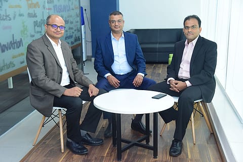 LeadSquared, the startup founded by Nilesh Patel (centre), Prashant Singh (right), and Sudhakar Gorti in 2011, aims to make high-velocity sales execution software a growth engine for companies.