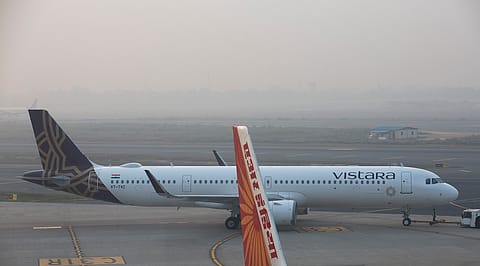 Air India and Vistara aeroplane at IGI Airport