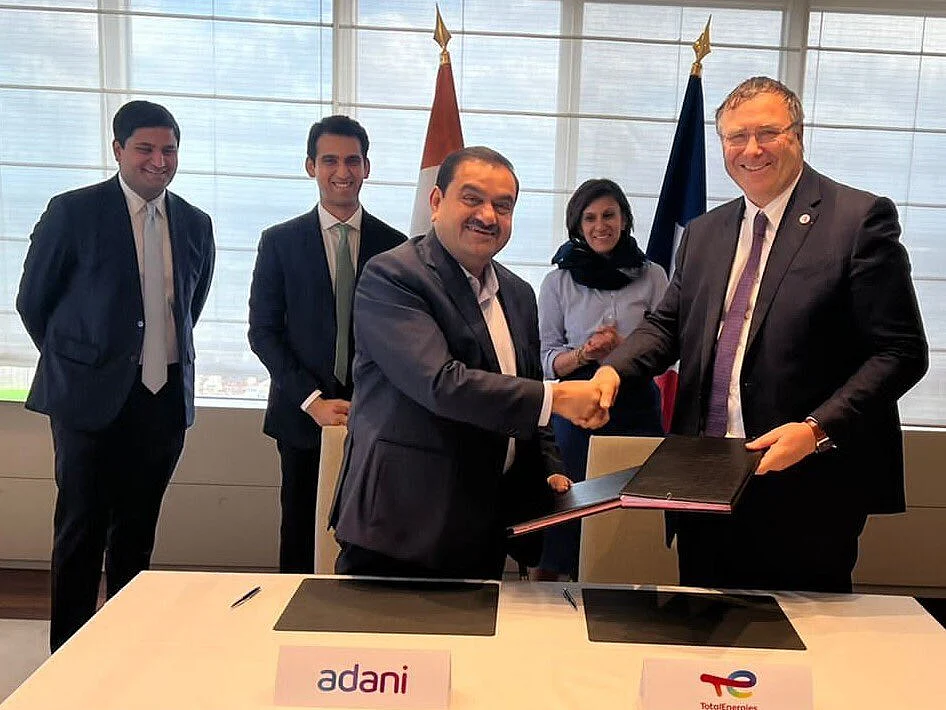 Gautam Adani, Adani Group chairman, with Patrick Pouyanné, chairman and CEO of TotalEnergies.