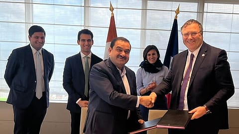 Gautam Adani, Adani Group chairman, with Patrick Pouyanné, chairman and CEO of TotalEnergies.