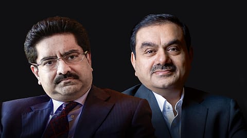 Aditya Birla group chairman Kumar Mangalam Birla and Adani group chairman Gautam Adani.