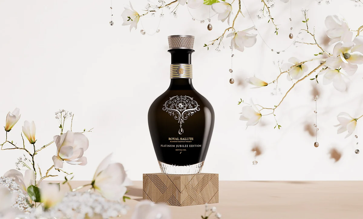 The Royal Salute Platinum Jubilee Edition celebrates the reign of Queen Elizabeth II.