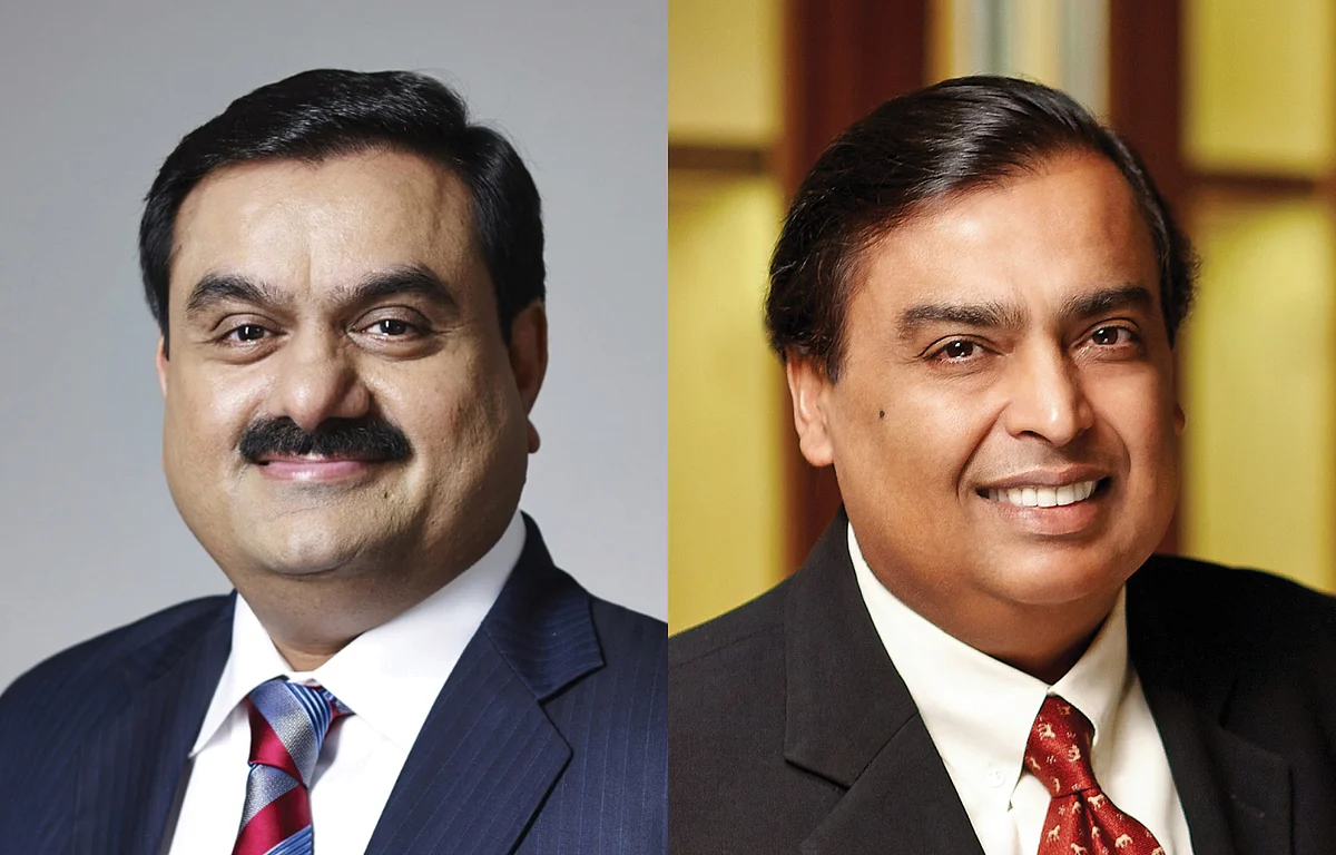 Adani Group Chairman Gautam Adani (left), RIL Group Chairman Mukesh Ambani (right)