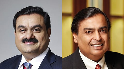 Adani Group chairman Gautam Adani (left) and RIL chairman Mukesh Ambani