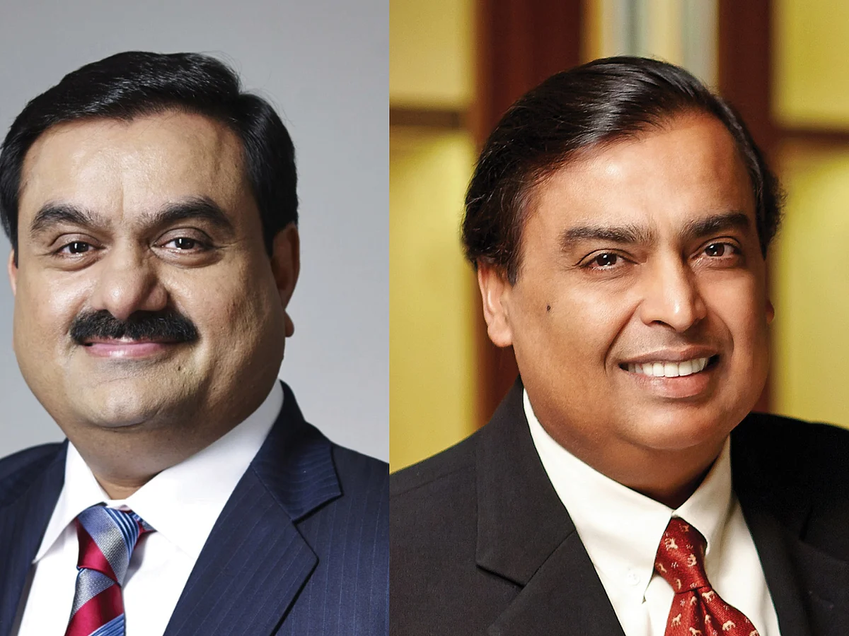 Adani Group chairman Gautam Adani (left) and RIL chairman Mukesh Ambani