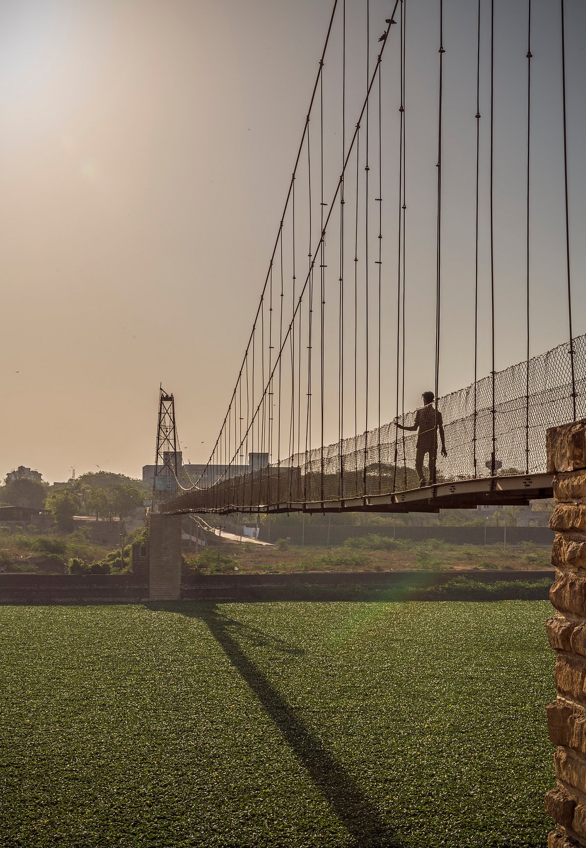 The 100-year-old suspension bridge in Morbi ditrict of Gujarat.