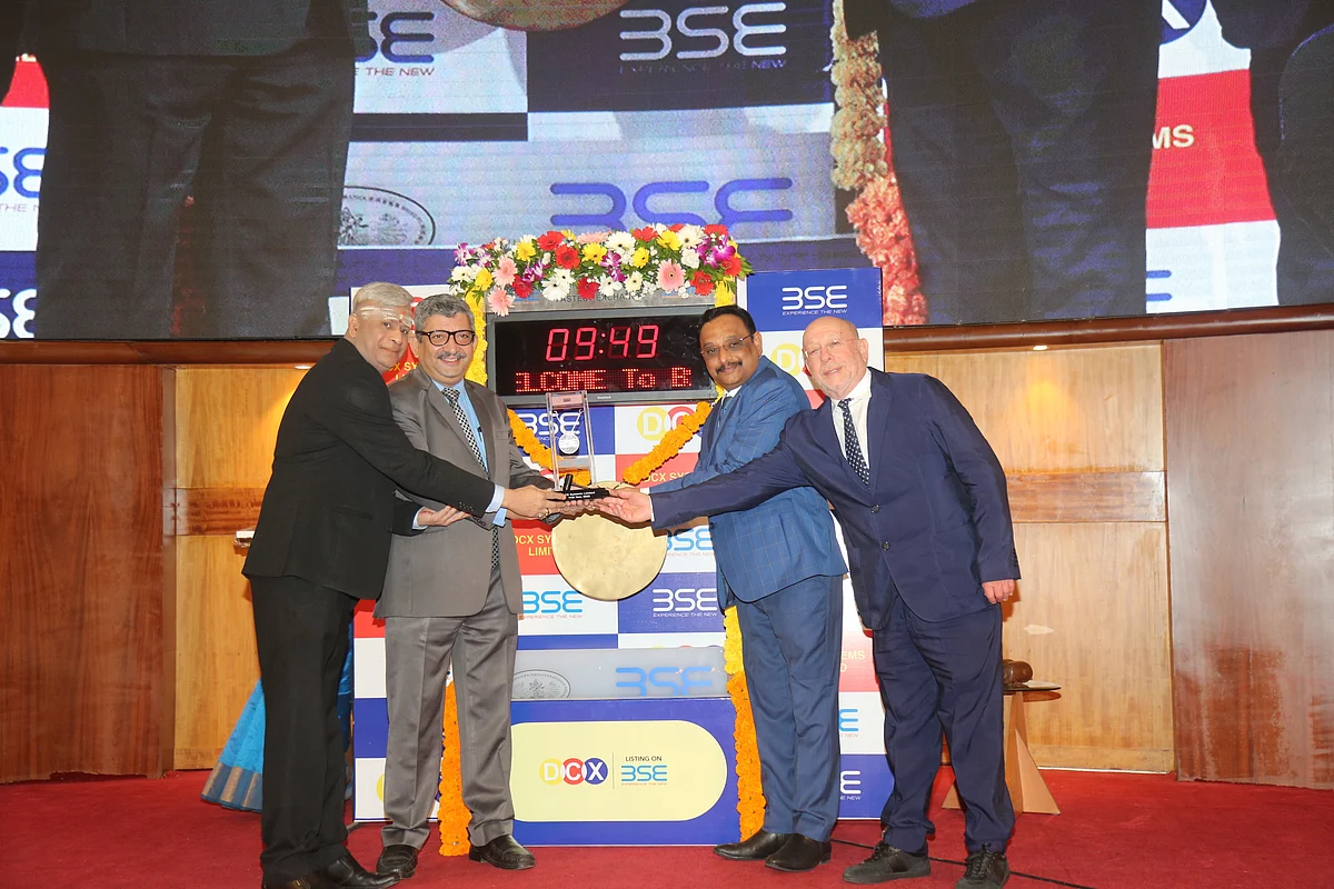 Listing ceremony of DCX Systems on the BSE