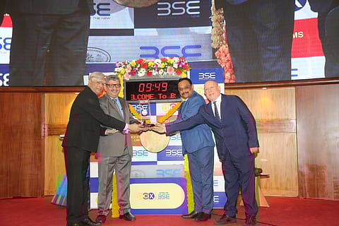 Listing ceremony of DCX Systems on the BSE