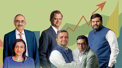 Clockwise from top left: Nadir B. Godrej, Subhash Chandra Garg, Prof. Gourav Vallabh,
Gopal Krishna Agarwal,
Rahul Garg, and Sonal Varma