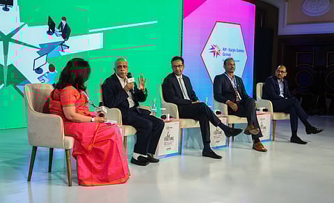 (From left to right) Ajita Shashidhar, Editor-at-Large, Fortune India; Anil Verma, CEO, Godrej & Boyce; Anuj Poddar, MD & CEO, Bajaj Electricals; P.S. Vishwanath, MD & CEO, Randstad; and Santosh Iyer, MD & CEO, Mercedes Benz
