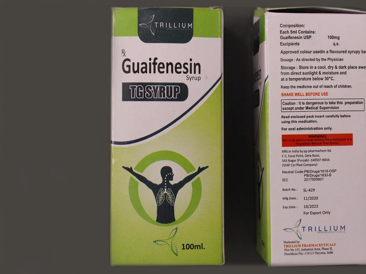 The cough syrup, manufactured in Punjab's Dera Bassi, is marketed by Haryana-based Trillium Pharma.
