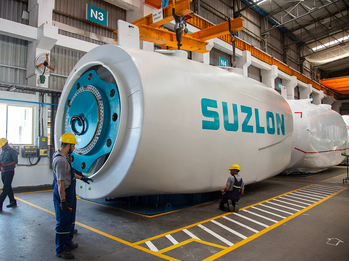 Shares of Suzlon Energy rose 4.9% to hit a high of ₹46.23 on the BSE.