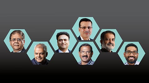 (From L to R): Cyril Shroff, Manish Tiwary, Rajat Dhawan, Sanjiv Goenka, K. Pandiarajan, Mohandas Pai, Prayank Swaroop