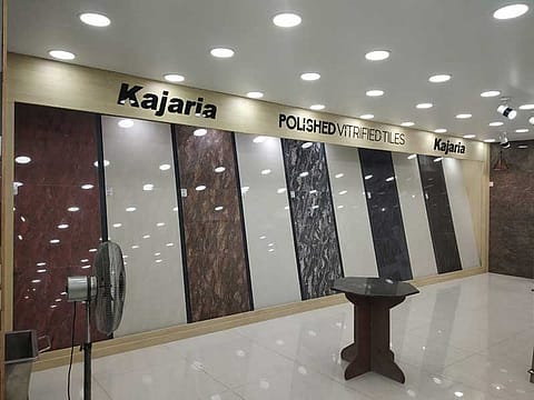 Kajaria Ceramics surged 5.7% intraday to ₹1,325.40 on the BSE