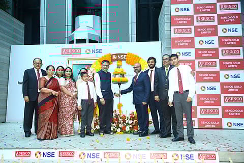 Suvankar Sen-led Senco Gold Limited listed on the NSE and BSE today