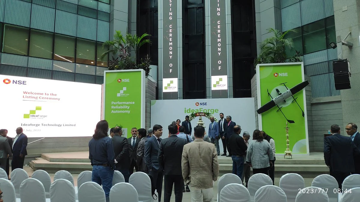 The listing ceremony of ideaForge Technology on the NSE 