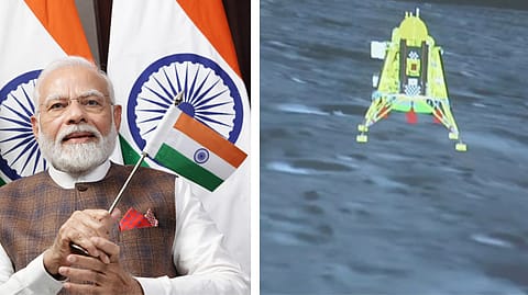 The Chandrayaan-3 lander Vikram made soft landing on the Lunar surface at 6.04 PM IST today