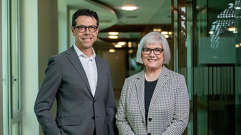 From left to right: Julio Triana (Head of Commercial Operations, Japan & APAC for Pharma, President and Representative Director, Bayer Holding Ltd) and Anne Grethe Mortensen (Chief Marketing Officer and Executive Vice President)