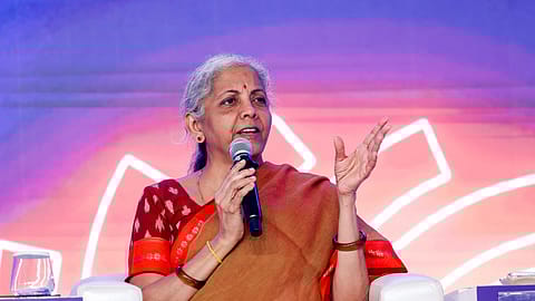 Union Finance Minister Nirmala Sitharaman at B20 Summit India 2023 in New Delhi.