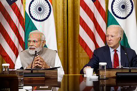 PM Modi and US President Joe Biden during the G20 Summit in New Delhi.