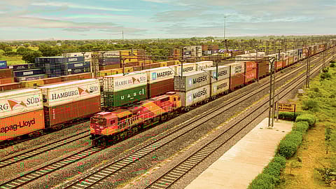 The operational sections of the western DFC are used mainly for export-import container traffic.