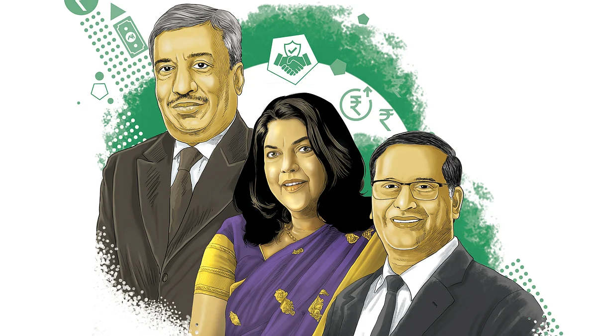(L-R): Pankaj Patel net worth in trust: 100%; Falguni Nayar net worth in trust: 99.92%; 
Glenn Saldanha & Family 
net worth in trust: 97.43%