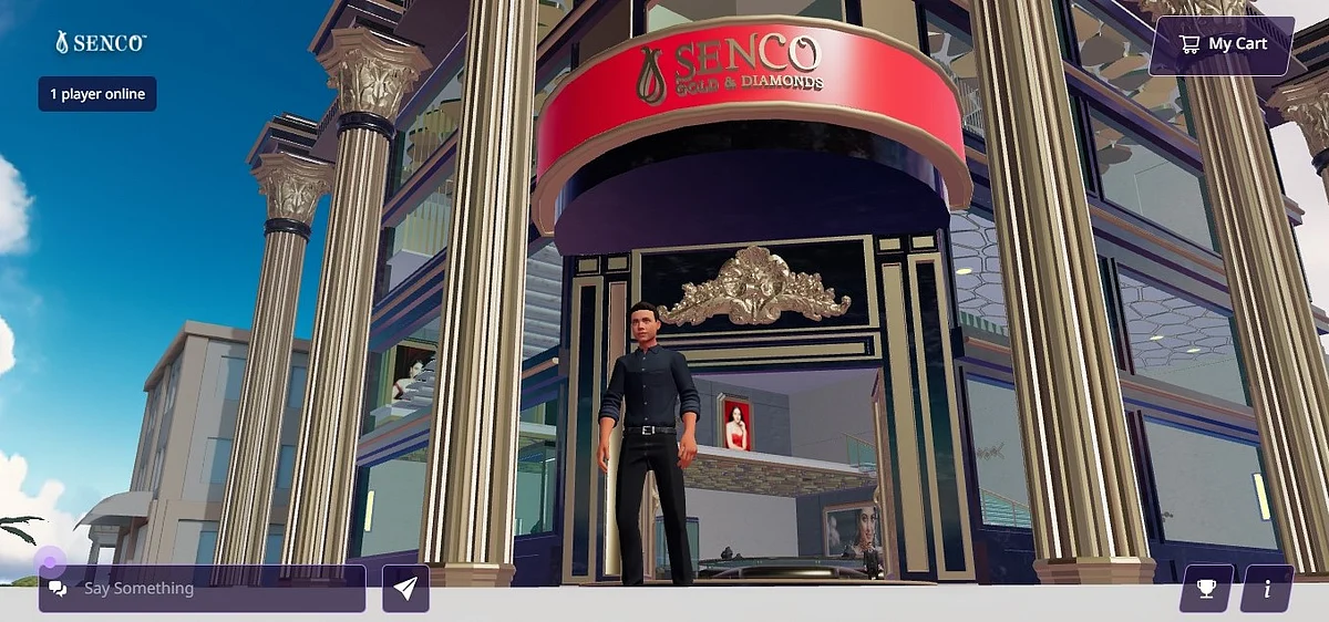 The virtual showroom provides 360-degree views of jewellery items in 3D detail