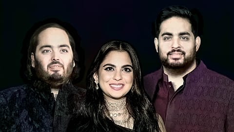 From left: Anant, Isha and Akash Ambani;
Reliance Industries, #1, Highest Income.