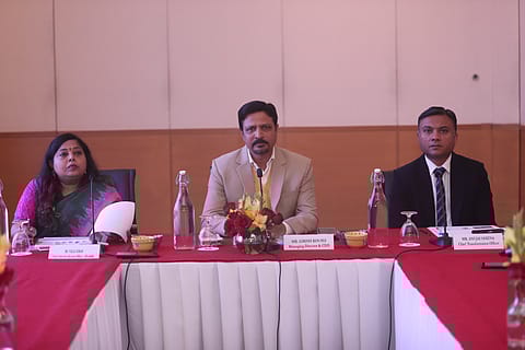 Left to Right: Valli Sekar, Chief Sales & Collection Officer – Affordable, Girish Kousgi, MD & CEO, and Anujai Saxena, Chief Transformation Officer, PNB Housing Finance addressing the media