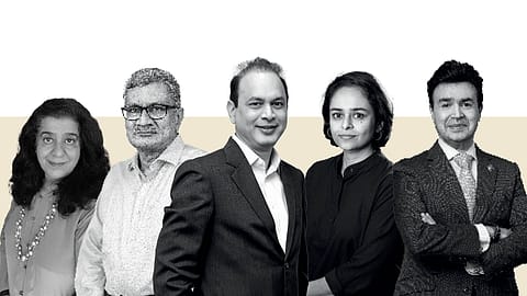 From Left: Devina Mehra, founder, First Global; K.N. Sivasubramanian, ex-CIO, Franklin Templeton; Sunil Singhania, founder & CIO, Abakkus; Vidya Bala, co-founder, primeinvestor.in; and Vijay Chandok, CEO, ICICI Securities