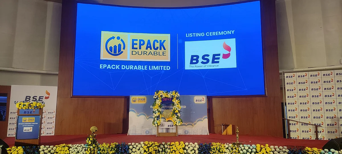 EPACK Durable shares were listed on the BSE and NSE today