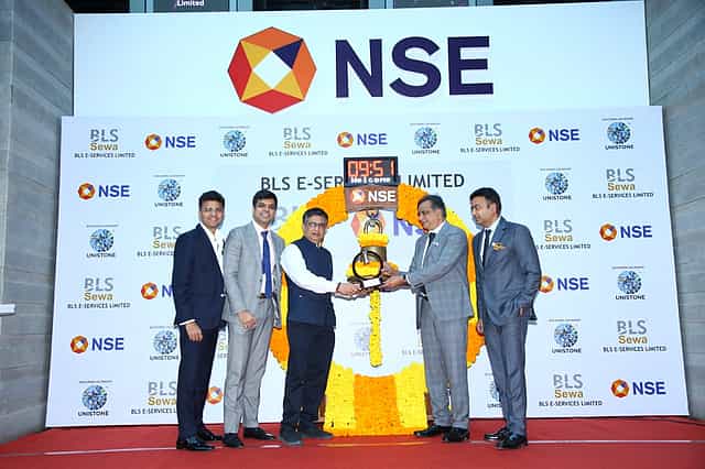 BLS E-Services makes strong debut; shares list at 129% premium over IPO price