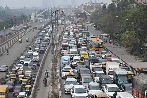 A congestion stretching around 5 kms along the Old Delhi Road has emerged.