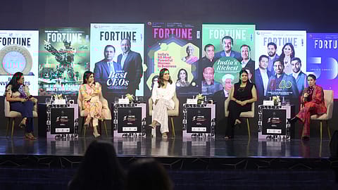 From L-R:  Vinati Saraf, MD & CEO, Vinati Organics; Ghazal Alagh, co-founder, Mamaearth; Akshali Shah, Board Member & executive director, Parag Milk Foods; Guneet Monga Kapoor, Producer and CEO, Sikhaya Entertainment