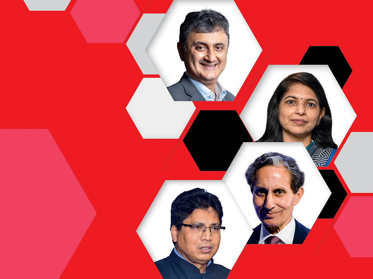 Clockwise from top: Sanjay Thakker, founder & chairman, Landmark Cars; Vartika Shukla, CMD, Engineers India;
C.K. Birla, chairman, HIL, and
Pradip Kumar Das, CMD, IREDA