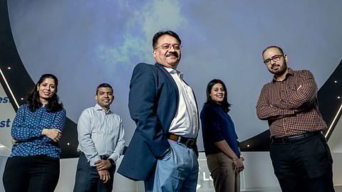 C. Jayakumar, executive vice president and head, corporate HR, with L&T employees at AM Naik Centre in Mumbai; L&T, #3