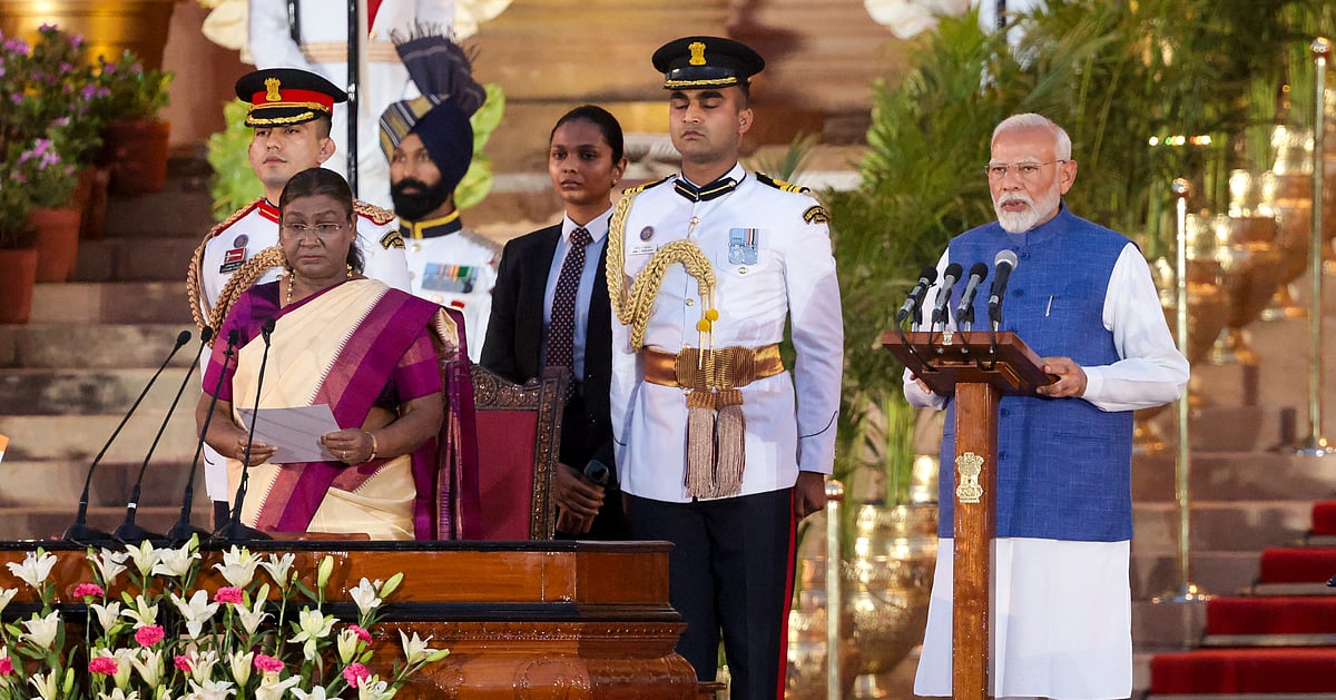 Modi First Sign PM Modi signs first file after taking charge for 3rd time