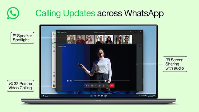 WhatsApp now allows screen sharing with audio, 32-person video calls WhatsApp now allows screen sharing with audio, 32-person video calls