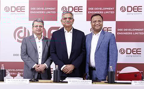 Management of Dee Development Engineers at at IPO press conference