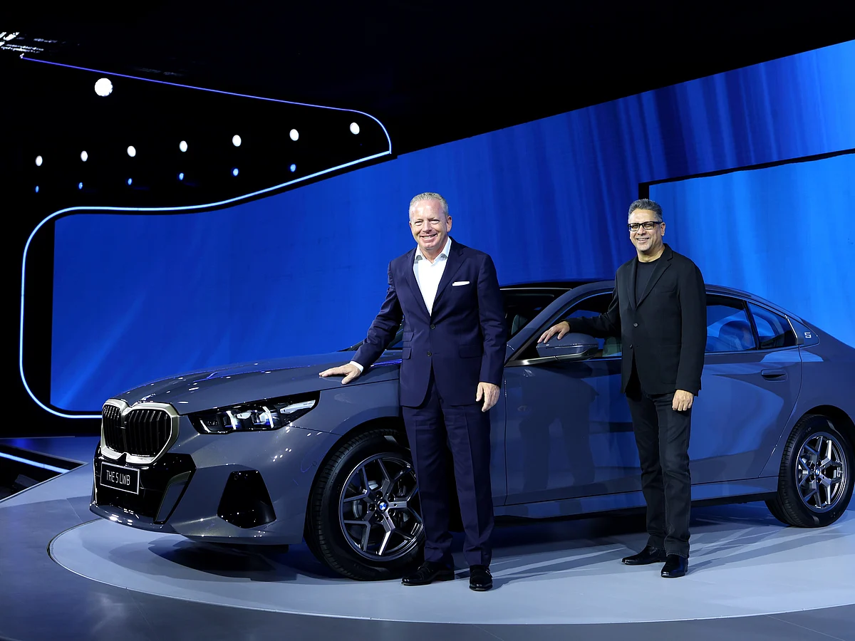 (L-R) Jean-Philippe Parain, senior vice president, Region Asia Pacific, Eastern Europe, Middle East and Africa, BMW Group and Vikram Pawah, president and chief executive officer, BMW Group India.