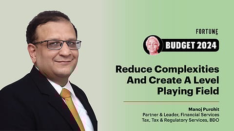 Manoj Purohit, Partner & Leader, Financial Services Tax, Tax & Regulatory Services, BDO India