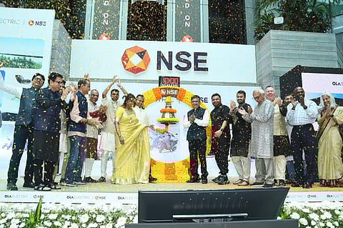 Ola Electric shares rise 10% to ₹146.03 on the BSEon Monday