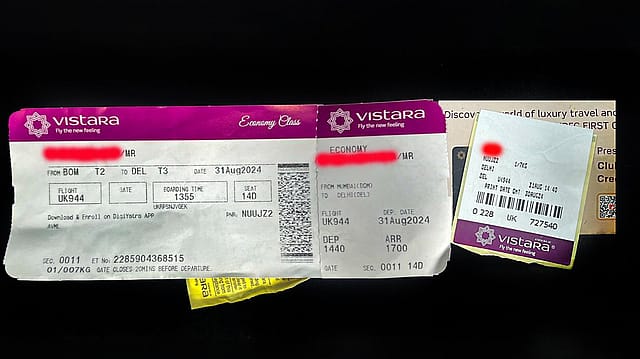 Vistara passenger flies DEL-MUM on MUM-DEL boarding pass of different date Vistara passenger flies DEL-MUM on MUM-DEL boarding pass of different date