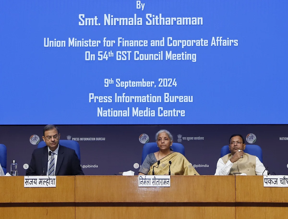 Union Finance Minister Nirmala Sitharaman after the GST Council meeting