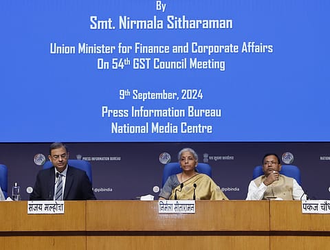 Union Finance Minister Nirmala Sitharaman after the GST Council meeting