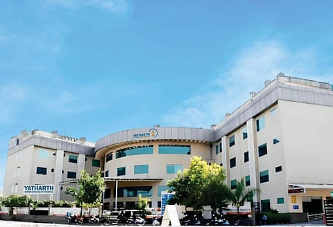 Shares of Yatharth Hospital climbed 4.4% to hit a high of ₹684.40 on the BSE